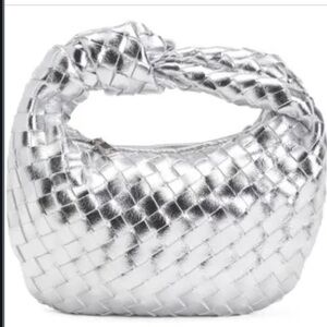 Silver Woven Mini Bag